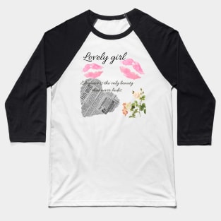 Coquette lovely girl transparent background Baseball T-Shirt